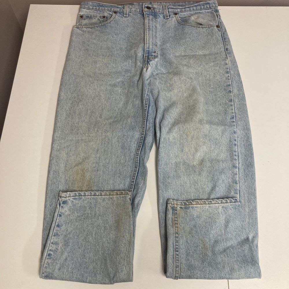 Vintage Levi's 550 Made in USA 1994 38x32 Tapered Leg Relaxed Fit Light Wash 90s - Picture 2 of 15